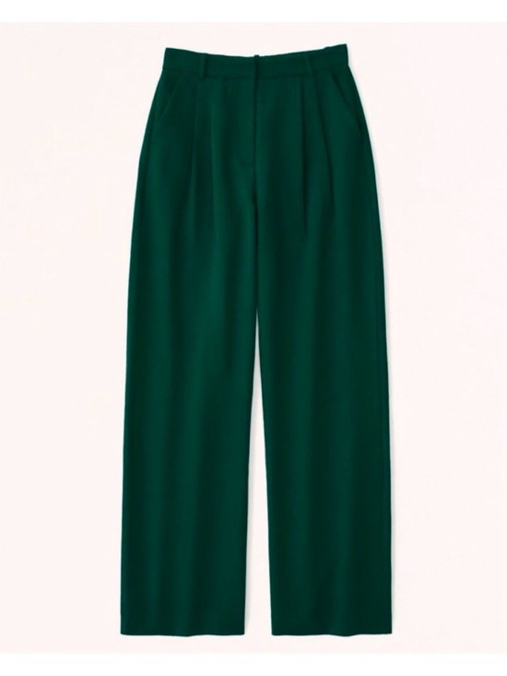 NWT Abercrombie & Fitch Emerald Green Sloane Wide-Leg Pants Size 12 Long/31 Long